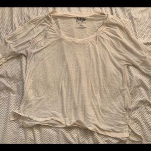 Cream quarter sleeve tee